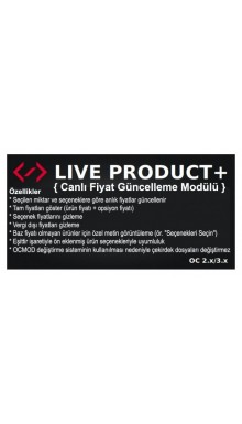 Live Product + (canlı fiyat güncellemesi)