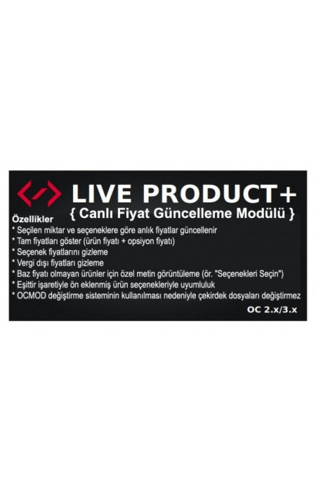 Live Product + (canlı fiyat güncellemesi)