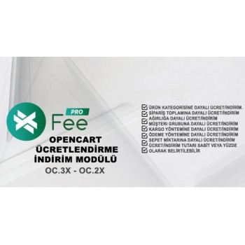 Opencart Ücret/İndirim Modülü Pro
