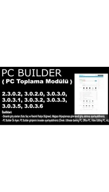 Opencart PC Toplama Modülü